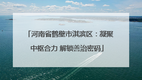 河南省鹤壁市淇滨区：凝聚中枢合力 解锁善治密码