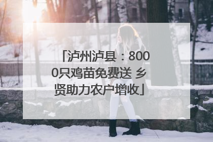 泸州泸县：8000只鸡苗免费送 乡贤助力农户增收