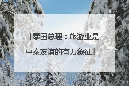 泰国总理：旅游业是中泰友谊的有力象征