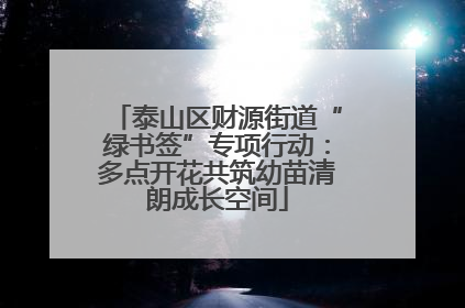 泰山区财源街道“绿书签”专项行动：多点开花共筑幼苗清朗成长空间