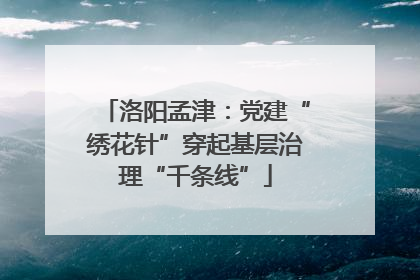洛阳孟津：党建“绣花针”穿起基层治理“千条线”