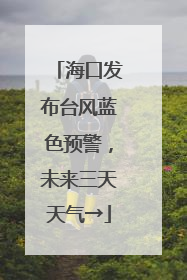 海口发布台风蓝色预警，未来三天天气→