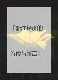 浙江经济的首位与新高
