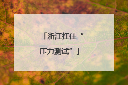 浙江扛住“压力测试”