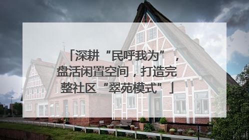 深耕“民呼我为”，盘活闲置空间，打造完整社区“翠苑模式”