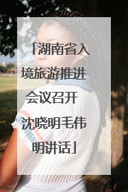 湖南省入境旅游推进会议召开 沈晓明毛伟明讲话