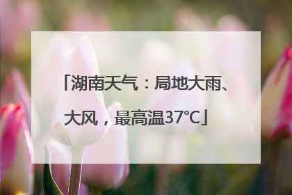 湖南天气：局地大雨、大风，最高温37℃