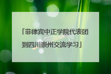 菲律宾中正学院代表团到四川崇州交流学习