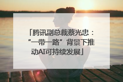 腾讯副总裁蔡光忠：“一带一路”背景下推动AI可持续发展