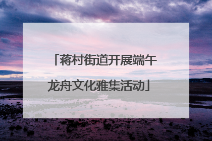蒋村街道开展端午龙舟文化雅集活动