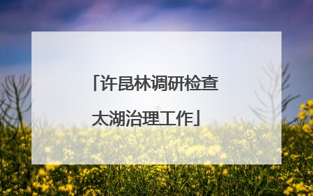 许昆林调研检查太湖治理工作