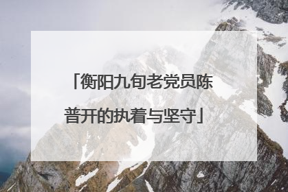 衡阳九旬老党员陈普开的执着与坚守