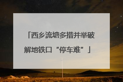 西乡流塘多措并举破解地铁口“停车难”
