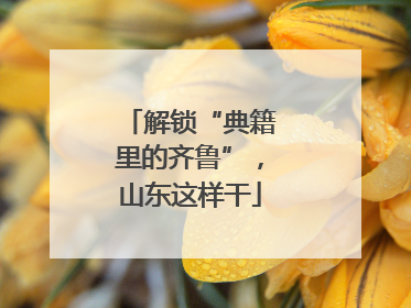 解锁“典籍里的齐鲁”，山东这样干