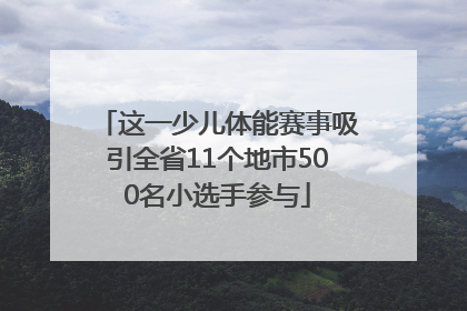 这一少儿体能赛事吸引全省11个地市500名小选手参与