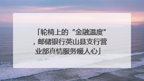 轮椅上的“金融温度”，邮储银行英山县支行营业部真情服务暖人心