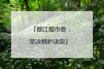 都江堰市委：坚决拥护决定