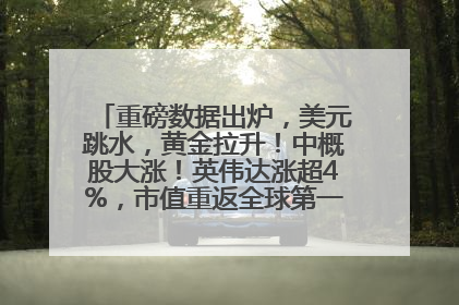 重磅数据出炉，美元跳水，黄金拉升！中概股大涨！英伟达涨超4%，市值重返全球第一！黄仁勋计划出售至多600万股股票