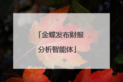 金蝶发布财报分析智能体