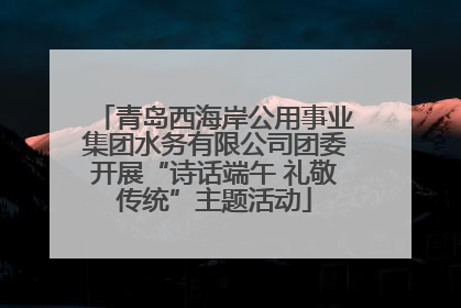 青岛西海岸公用事业集团水务有限公司团委开展“诗话端午 礼敬传统”主题活动