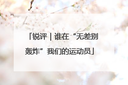 锐评｜谁在“无差别轰炸”我们的运动员