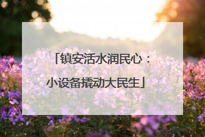 镇安活水润民心：小设备撬动大民生