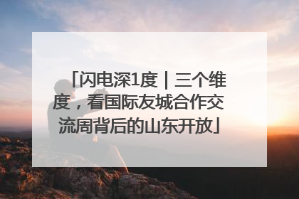 闪电深1度｜三个维度，看国际友城合作交流周背后的山东开放