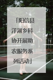 阳信县洋湖乡科协开展助农服务系列活动