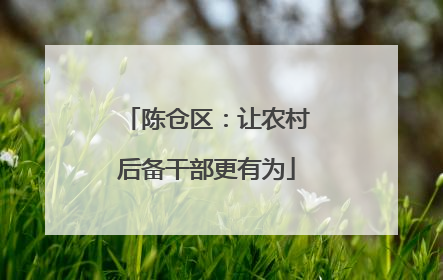 陈仓区：让农村后备干部更有为