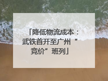 降低物流成本：武铁首开至广州“竞价”班列