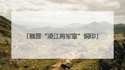 魏晋“凌江将军章”铜印