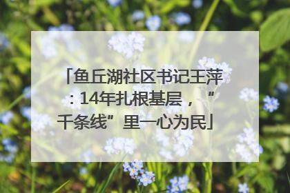 鱼丘湖社区书记王萍：14年扎根基层，“千条线”里一心为民