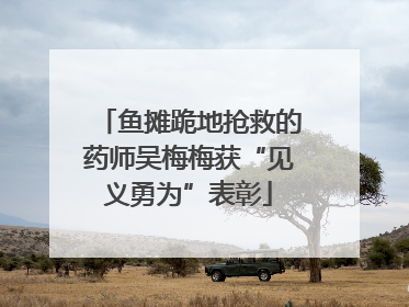 鱼摊跪地抢救的药师吴梅梅获“见义勇为”表彰