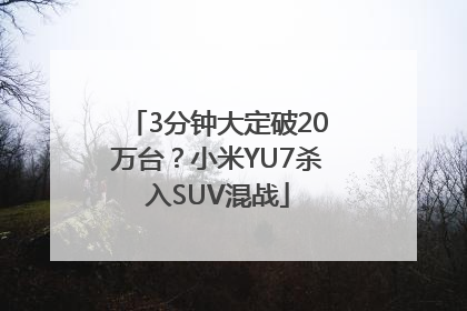 3分钟大定破20万台？小米YU7杀入SUV混战