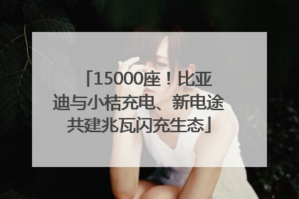 15000座！比亚迪与小桔充电、新电途共建兆瓦闪充生态