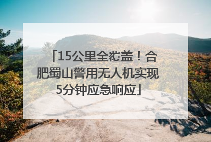 15公里全覆盖！合肥蜀山警用无人机实现5分钟应急响应