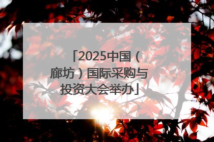2025中国（廊坊）国际采购与投资大会举办