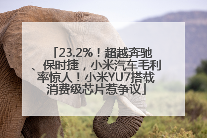 23.2%！超越奔驰、保时捷，小米汽车毛利率惊人！小米YU7搭载消费级芯片惹争议