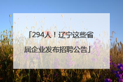 294人！辽宁这些省属企业发布招聘公告