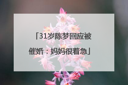 31岁陈梦回应被催婚：妈妈很着急