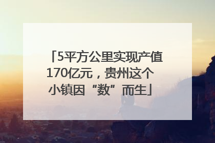 5平方公里实现产值170亿元，贵州这个小镇因“数”而生